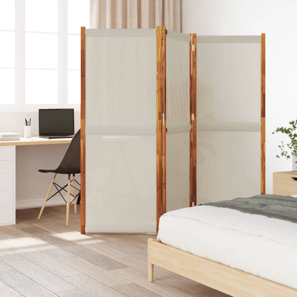 Alpen Home Metts 457.2cm H Solid Wood Folding Room Divider Light Grey 180cm H x 210cm W
