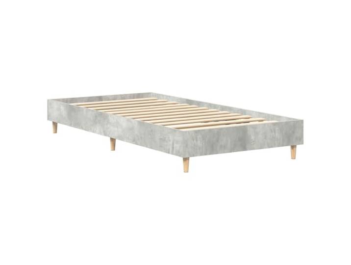 KTHLBRH Bettgestell, Grau, Zement, Holz, mehrschichtig Minimalistisches Design, robuste Halterung, einfache Reinigung, Verwendung im Innenbereich