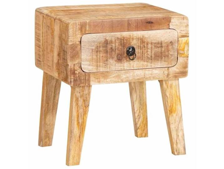 KTHLBRH Beistelltisch braun 40 x 32 x 46 cm Mangoholz massiv Rustikales rechteckiges Design, Verwendung als Nachttisch oder Beistelltisch, robuste Konstruktion, minimale Montage
