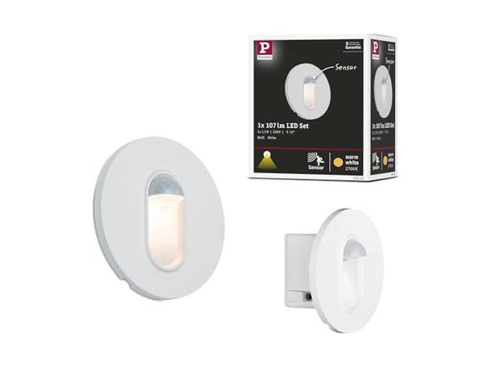 Paulmann LED Wandeinbauleuchte rund 1x1,1W 2700K Weiß Integrierter Bewegungsmelder, erfasst Bewegungen bis 2m, IP20, für Einbau in 60mm Dosen