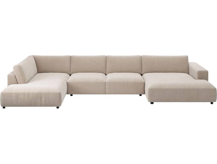 Wohnlandschaft MUSTERRING MR LUCIA, das ultimative Raumwunder von Musterring , taupe, B:434cm H:81cm T:224cm, 100% Polyester, Sofas, Wohnlandschaft, Gigantische Fläche, erstklassige Kammerkissen & Luxus-Komfort