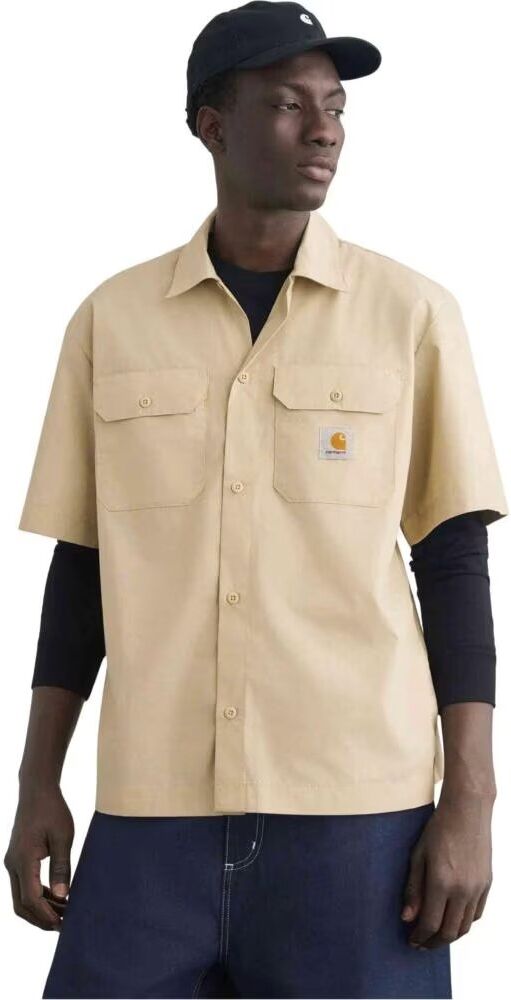 Camisa Carhartt Wip I035232-3inxx Manga Corta Beige Xl Hombre