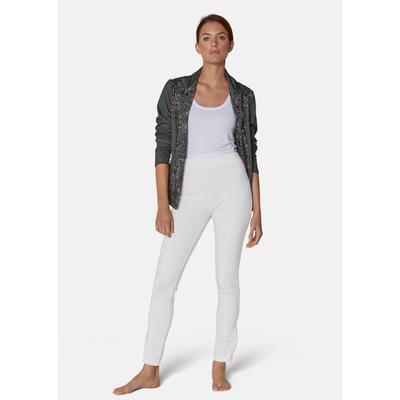 Leggings MADELEINE "Leggings Leggings mit Saumzippern", Damen, Gr. 34, N-Gr, weiß (creme), Obermaterial: 92% Polyester PES. 8% Elasthan EL., Modern, figurumspielend, Hosen Leggings