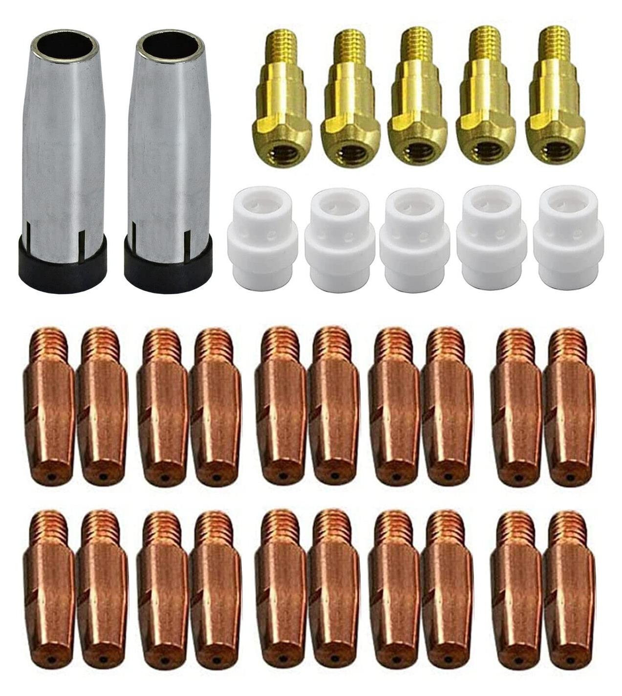 Selius Contact Tip 0.9 mm Conische Gasmondstuk Tip Houder voor MIG MAG CO2 Lastoorts 32 stuks