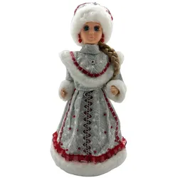 Olymp Handels GmbH Snegurotschka Schneemädchen silber rot 35 cm Weihnachtsdekoration