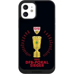 Nivocase Handyhülle für Apple iPhone 12 Hülle NIVOpure Case Schwarz Offizielles Lizenzprodukt Pokal VfB (Apple iPhone 12), Smartphone Hülle, Schwarz