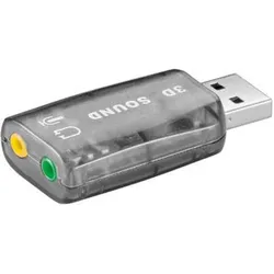 Goobay Wentronic USB 2.0 Soundkarte, Transparent (USB), Soundkarte, Transparent