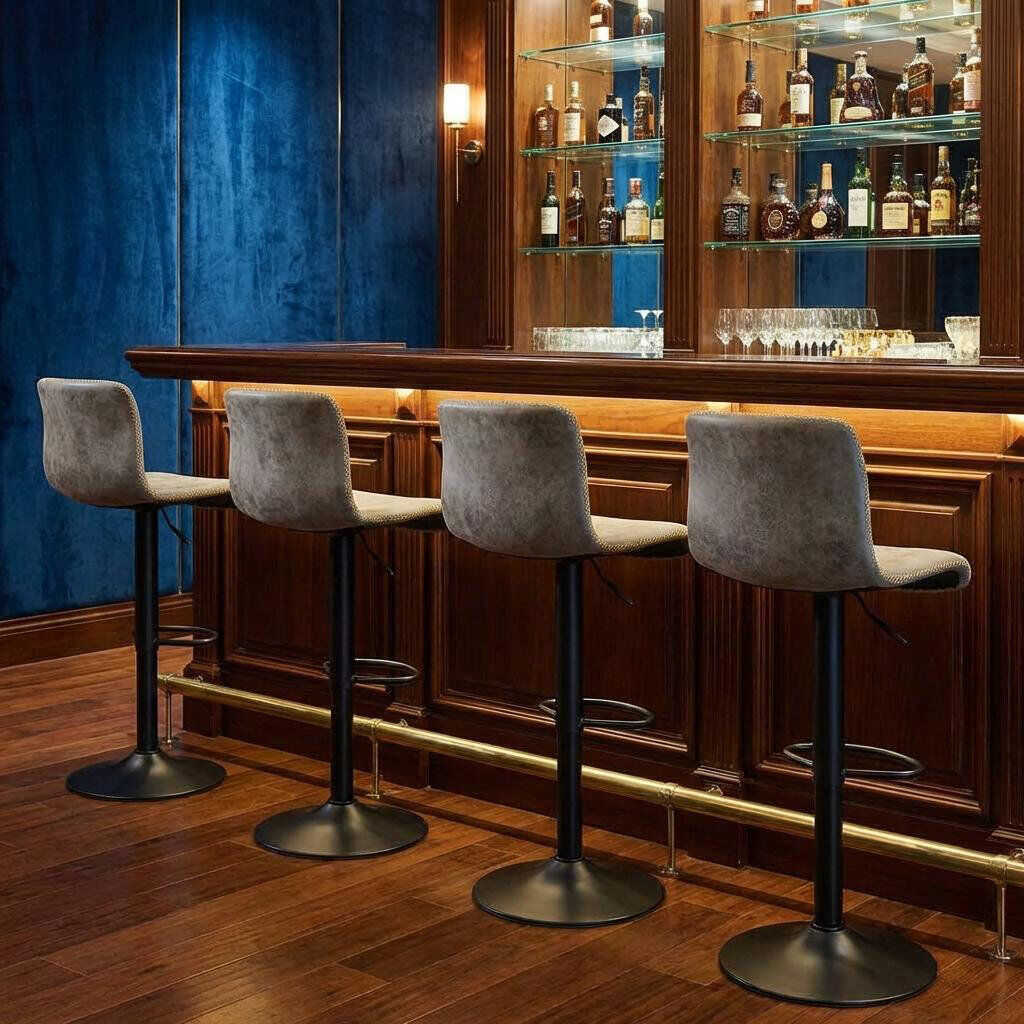 17 Stories Swivel Yes Bar Stool Grey 4