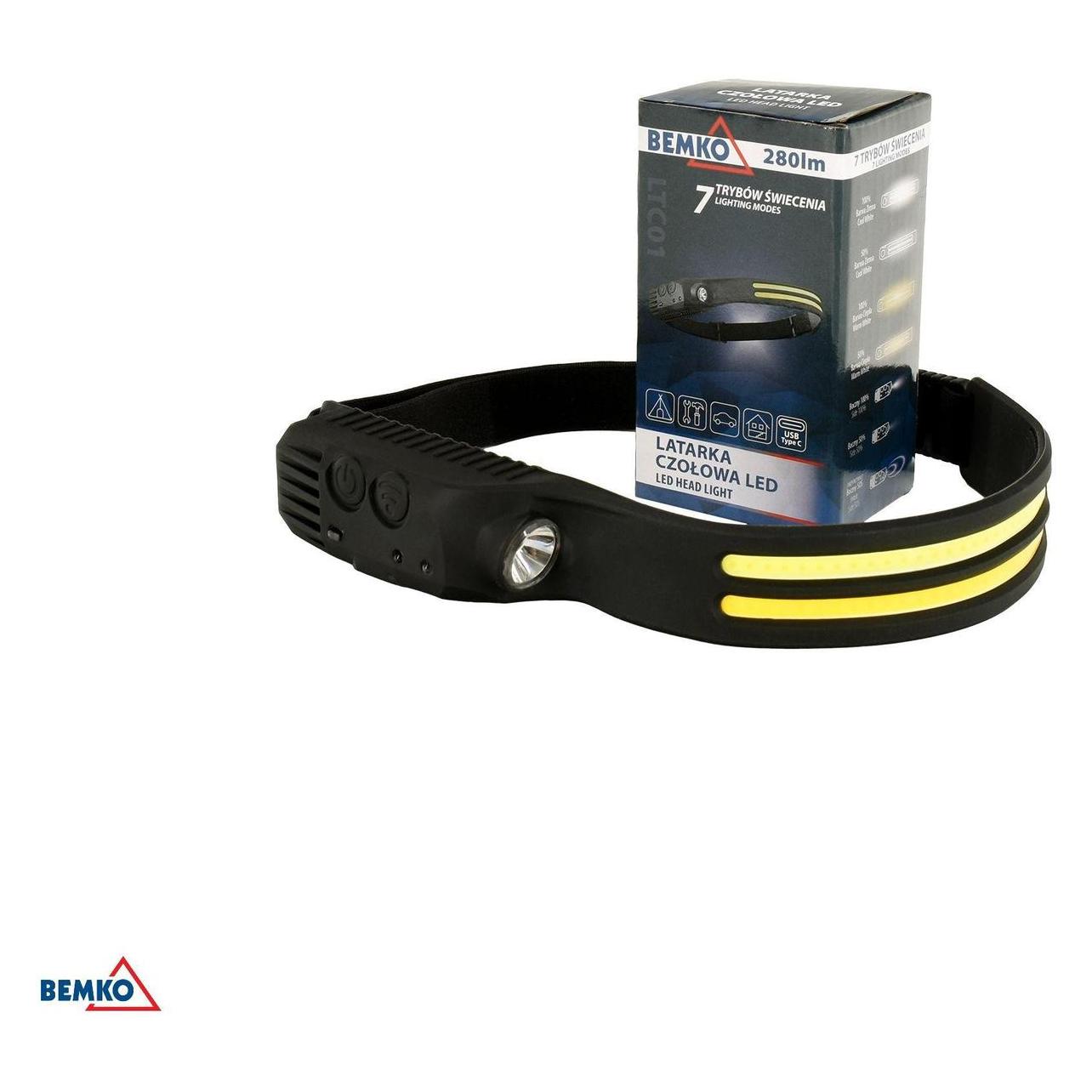 Bemko LED-Stirnlampe mit Akku, 1200 mAh (BEMKO)