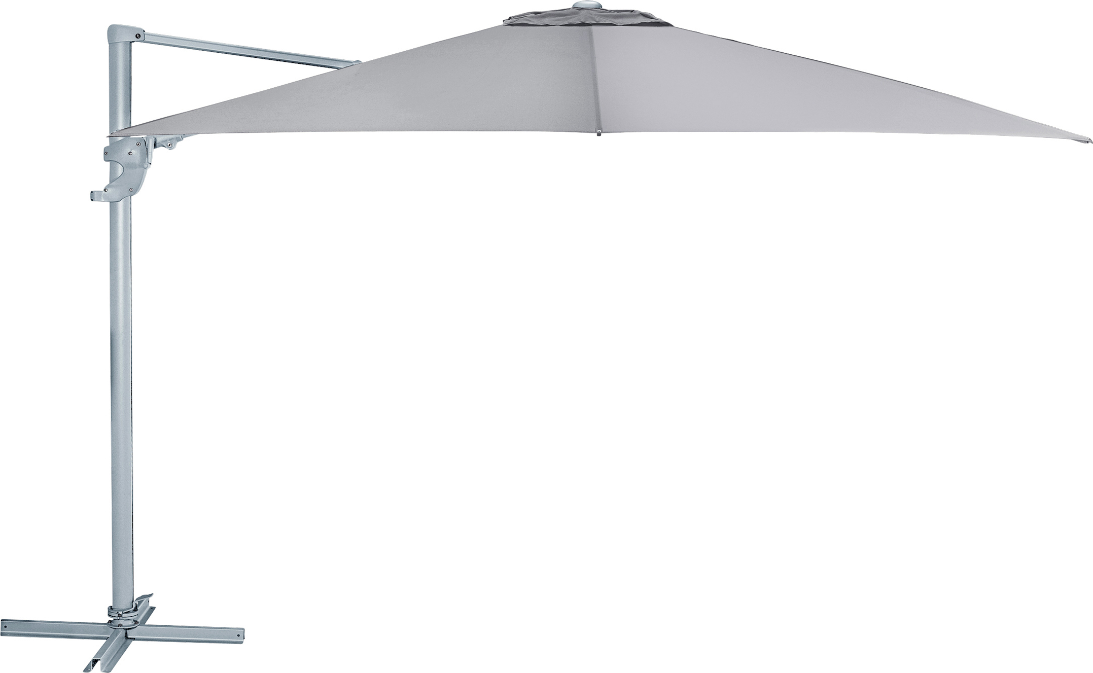 Dehner Ampelschirm Zypern, eckig, mit UV-Schutz 80+, 264 x 300 x 300 cm, Aluminium / Polyester, hellgrau