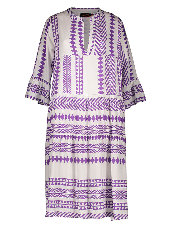 miss goodlife Kleid in Creme/ Lila - M