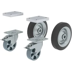 Munk, Leiter + Gerüst, Rollensatz elektrisch ableitend für Tankwagenleiter