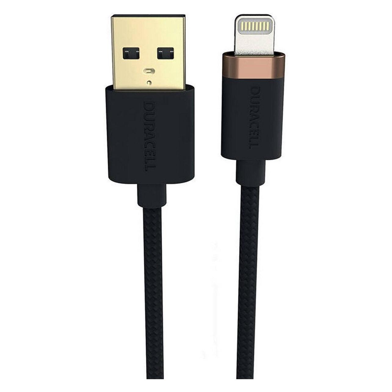 Duracell USB-C cable for Lightning 2m (Black) (2 m, USB 2.0, 15 W) (USB7022A)