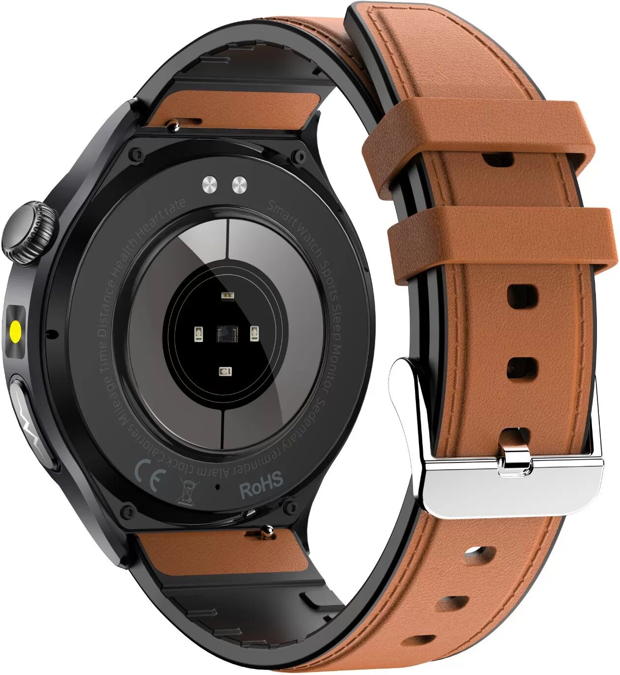 INF IP68 Wasserdichte Smartwatch mit EKG, Herzfrequenz- und Blutsauerstoffüberwachung Braun