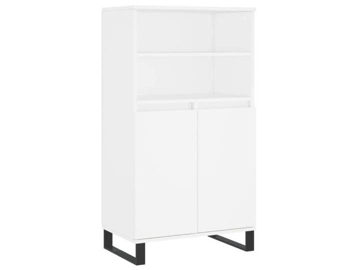 NOUVEAU Armoire vitrine - Buffet haut - Buffet de Cuisine contemporain - blanc - 60x36x110cm - Bois d'ingénierie 30132