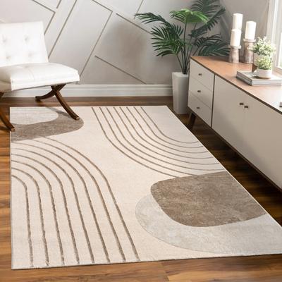 Paco Home Elegant Area Rug with Modern Carved Lines and Artistic Pattern