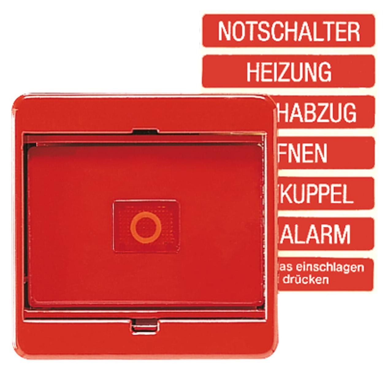 Jung JG ST afdekking 561GLRT met glazen plaat, rood