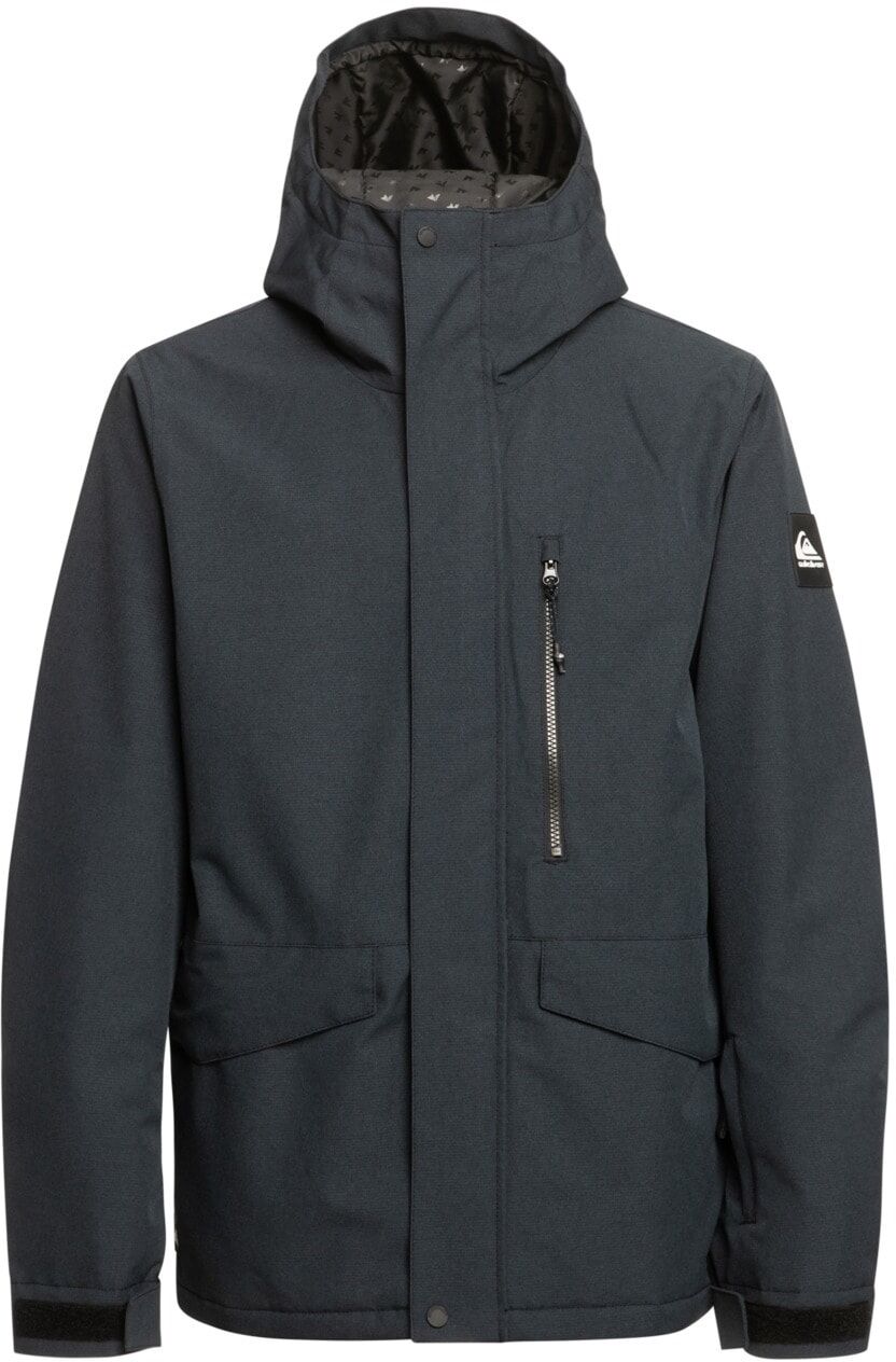 Snowboardjacke QUIKSILVER "Mission Solid", Herren, Gr. L, schwarz, Obermaterial:100% Polyester., Jacken Snowboardjacke schwarz L