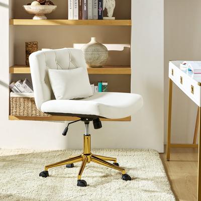 HULALA HOME Ollie Modern Flannel Swivel Tilting Office Chair with Pillow