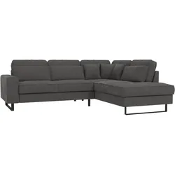 ECKSOFA Zuri Grau Samt