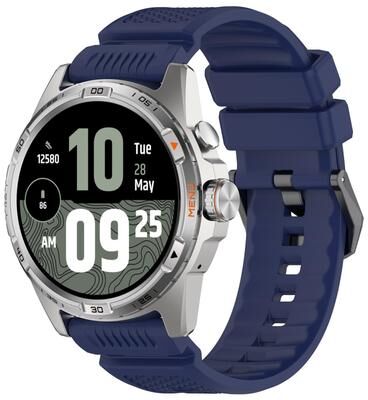 Everyday Crate TicWatch Atlas Pro 5 Enduro Silicone Watch Band With Black Steel Buckle Adjustable Replacement Strap blue