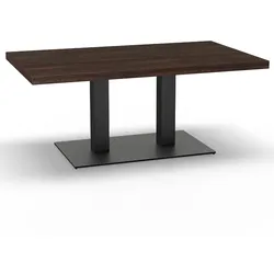 BIG Möbel GmbH Gastro Loungetisch 110x60 cm | Walnuss | Gusseisengestell | 45 cm Höhe