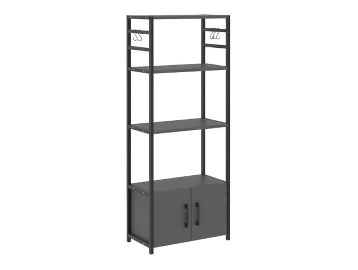 Helloshop26 Regal, zeitloses Design, für Wohnzimmer, Schlafzimmer, Küchenaufbewahrung, 139 x 56 x 30 cm, Schwarz / Anthrazit 03_0011174