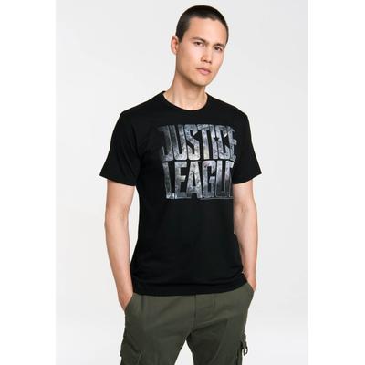T-Shirt LOGOSHIRT "Justice League", Herren, Gr. S, schwarz, 100% Baumwolle, bedruckt, normal, Rundhals, Shirts T-Shirt, im angesagten Design