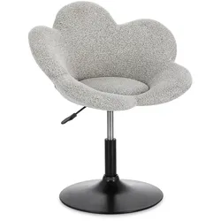 Esszimmerstuhl Fleur 2er-Set, Stoff und Metall, modern und höhenverstellbar, schwarz weiß-schwarz