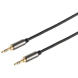 BlackCotton Klinken Audiokabel, 3,5mm, Stereo, schwarz - Länge: 5,00 m
