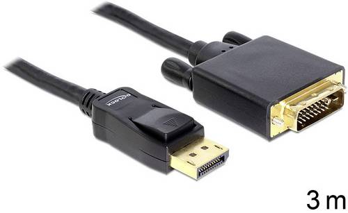 Delock DisplayPort / DVI Adapterkabel DisplayPort Stecker, DVI-D 24+1pol. Stecker 3.00 m Schwarz 82592 DisplayPort-Kabel