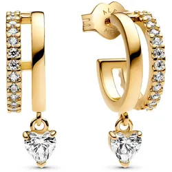 Pandora 263685C01 Damen-Creolen Baumelndes Herz Ohrringe Goldfarben