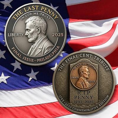 Gedenkmünze „Final Cent" (1793–2025) – Lincoln Final Cent Memorial Coin, historisches US-Penny-Design, seltenes Sammlerstück, limitierte Gedenkmünze, patriotisches Souvenir