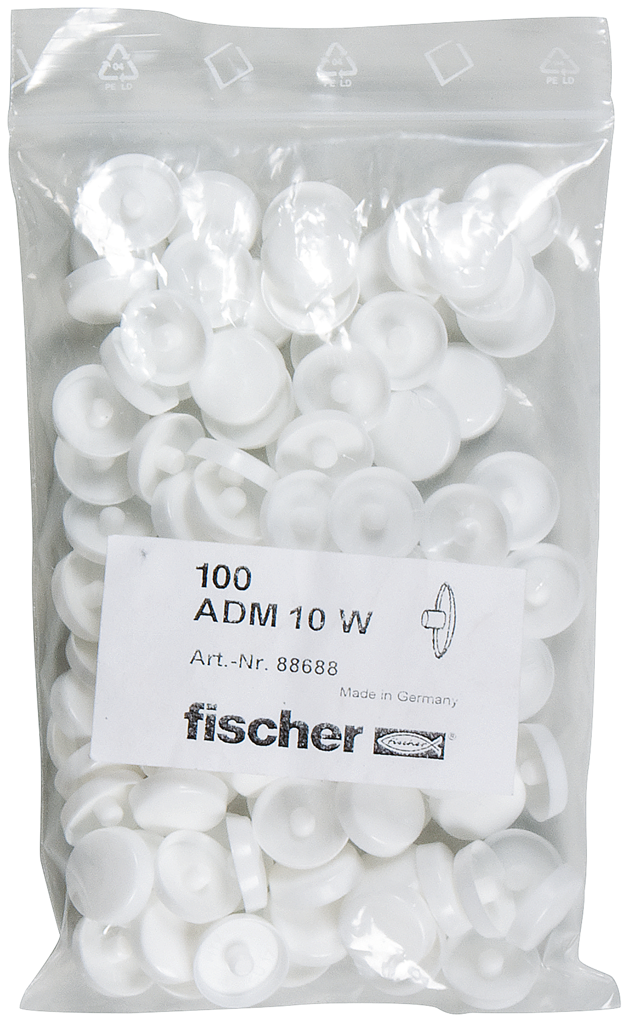 fischer Deutschland Vertriebs GmbH fischer Abdeckkappe ADM 10 W weiß 088688