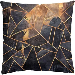 KISSENBEZUG Onyx mit Gold 40/40 cm
