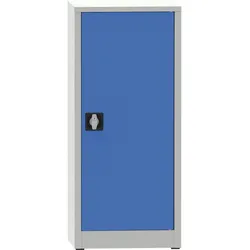 KOVONA Werkstattregalschrank, 2 Einlegeböden, verschweißt, 508 x 400 x 1150 mm, grau/blau