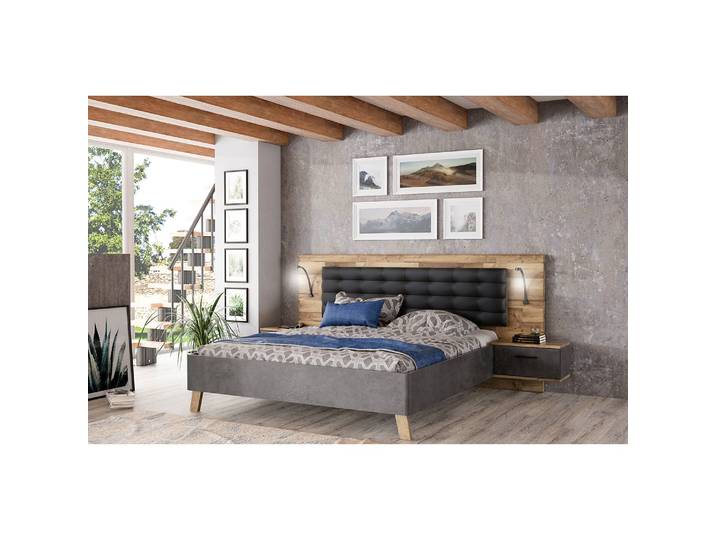 Bettanlage Rye II 3-teilig 180 x 200cm Schwarz/Grau