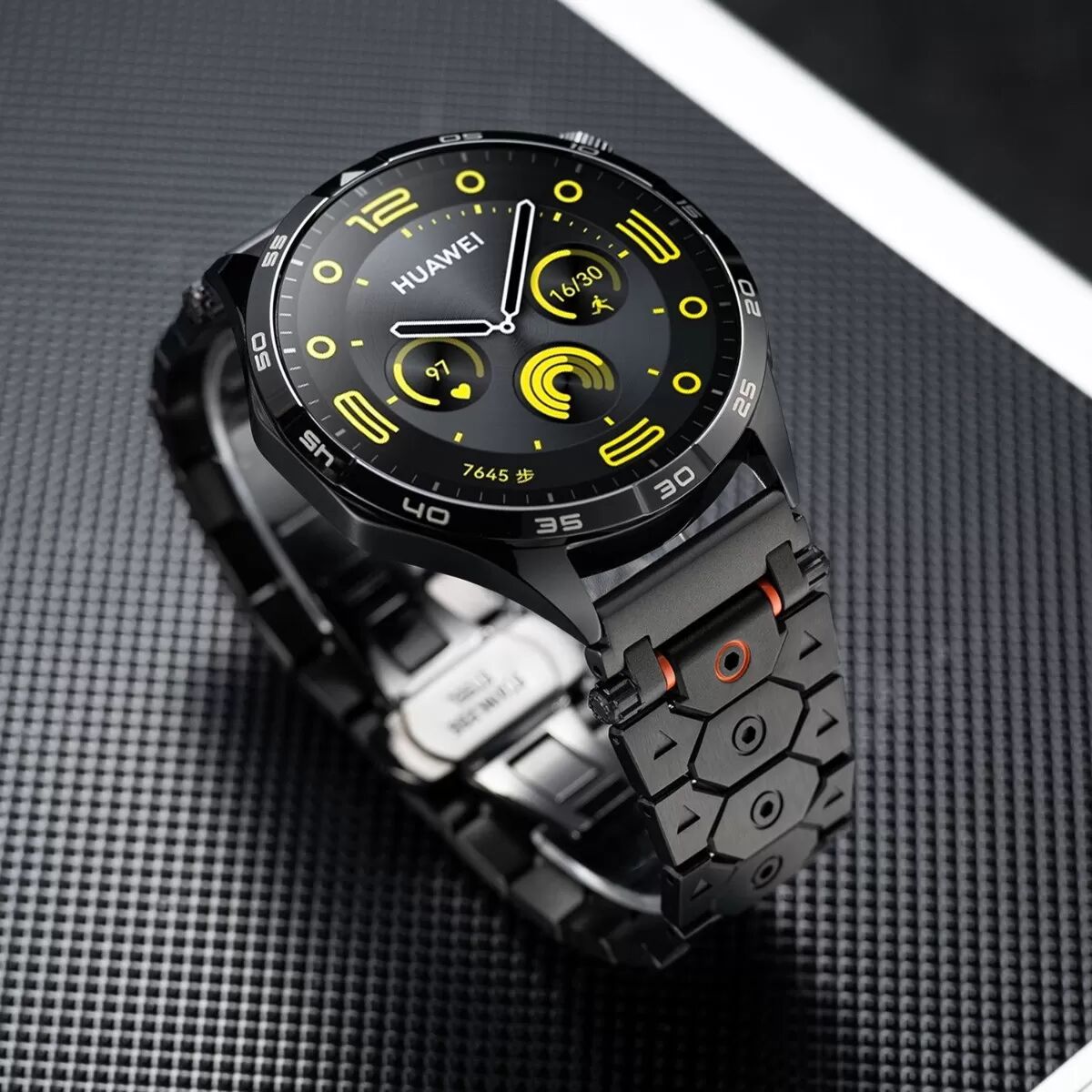 INF Solides Edelstahl Hex Titan Universal-Schnittstelle Uhrenarmband kompatibel mit Samsung Galaxy Watch7/6 Schwarz 20 mm