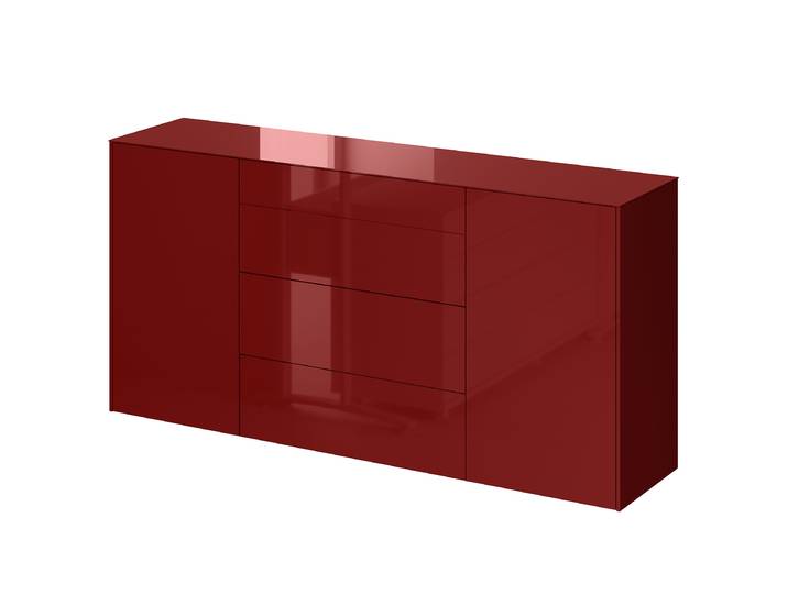 Sideboard - Breite 179 cm 179 x 89 x 42cm Rot/Dunkelrot