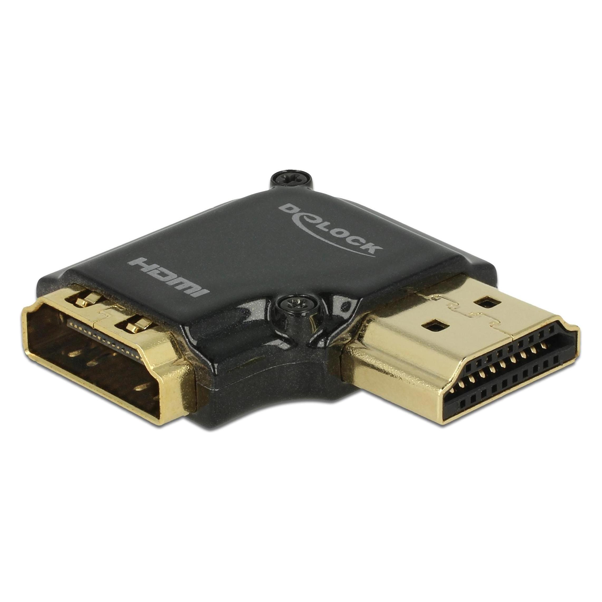 Delock Adapter High Speed Ethernet 4K 90° HDMI-A - HDMI-A (HDMI, HDMI) (65661)