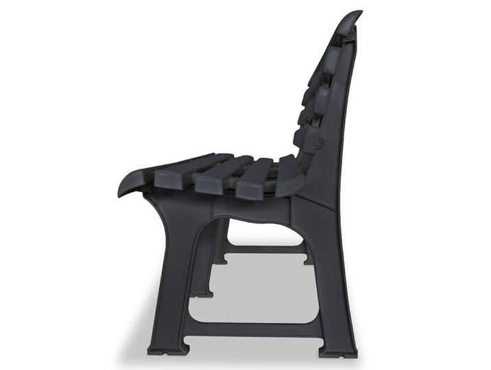 Elégance-Chic Banc de jardin - 145 5 cm - plastique - anthracite - 145 5 x 49 x 74 cm - Banc d'extérieur_001639622