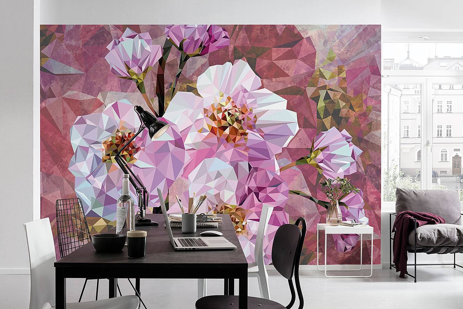 home24 Vliesbehang Blooming Gems Mural B: 368 cm, H: 248 cm