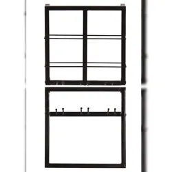 SIT Möbel Wandregal-Set | 2-teilig | Halterung für 2 Flaschen und 6 Gläser | Metall | Serie THIS & THAT | antikschwarz