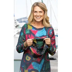 Baumwoll-Shirt in Druck grün in Größe 48/50 von DW-Shop, Grün, 48/50