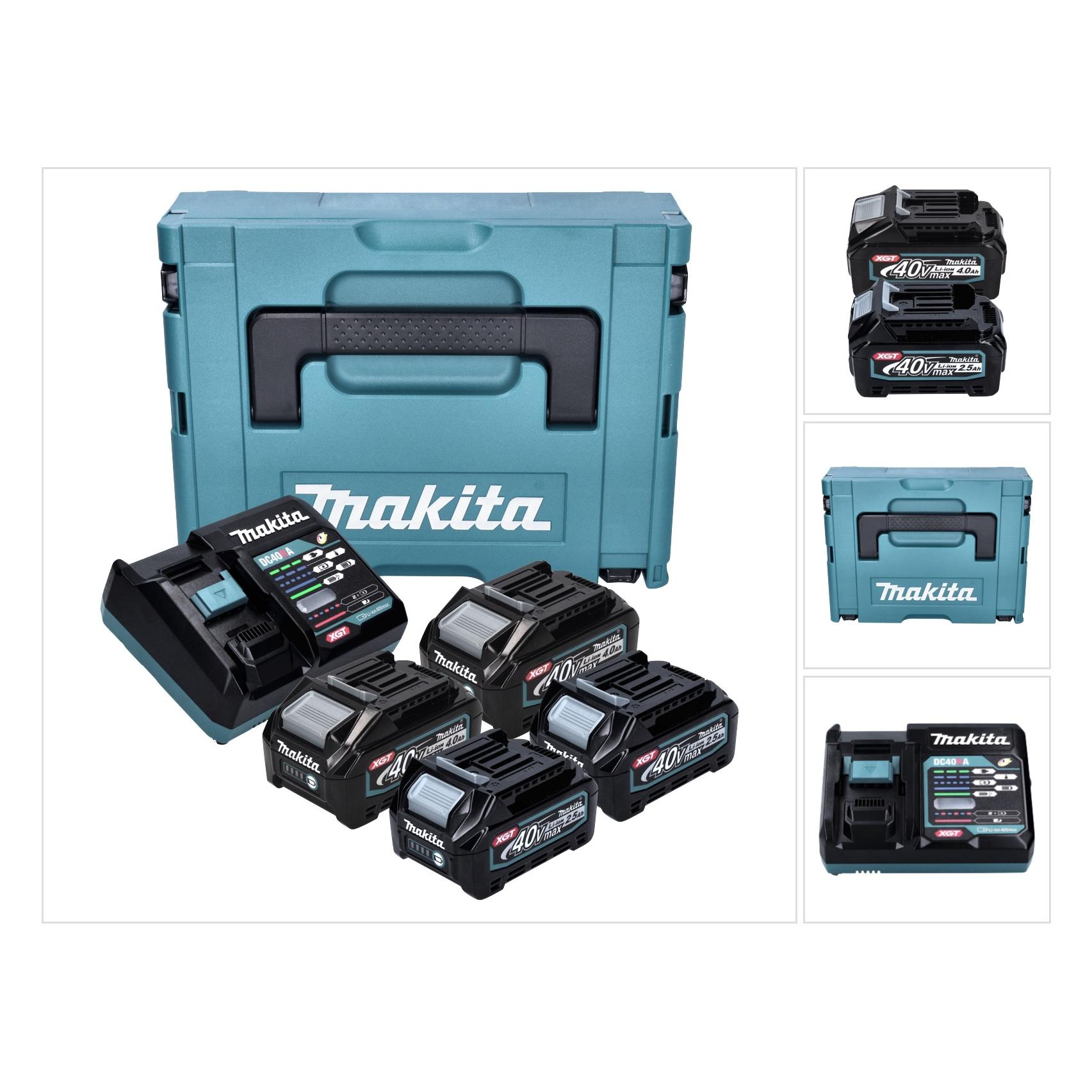 Makita Power Source Kit 2x BL 4025 Akku 40 V max. 2,5 Ah XGT + 2x BL 4040 Akku 40 V max. 4,0 Ah XGT (40 V) (191L29-0)