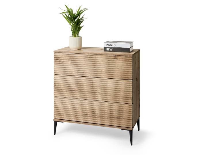 Tchibo - Kommode »Reet« mit Lamellenoptik - 80x40x85,5cm - schwarz -