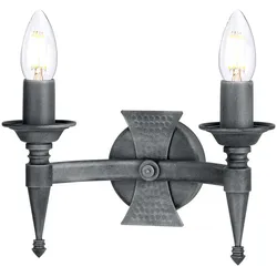 Wandleuchte Lampe Eisen Schwarz Silber Flurleuchte Schwarz Silber B 25,5 cm