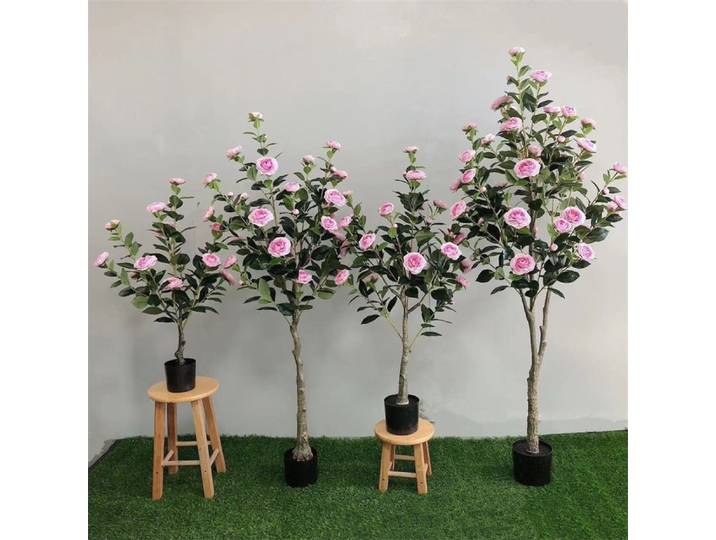 Camélia plantes artificielles arbre haute Faux décor maison mariage noël pâques nouvel an plastique vert décoration verdure fleurs