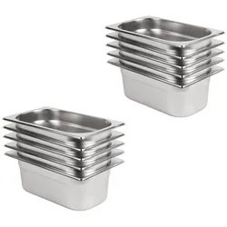 Gastronoble Vogue GN-Behälter Set GN1/4 - 100mm - 10 Behälter - Edelstahl