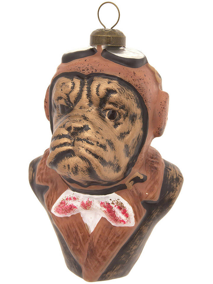 Krebs Glas Lauscha Christbaumornament "Steampunk" in Braun - (L)10 cm - onesize
